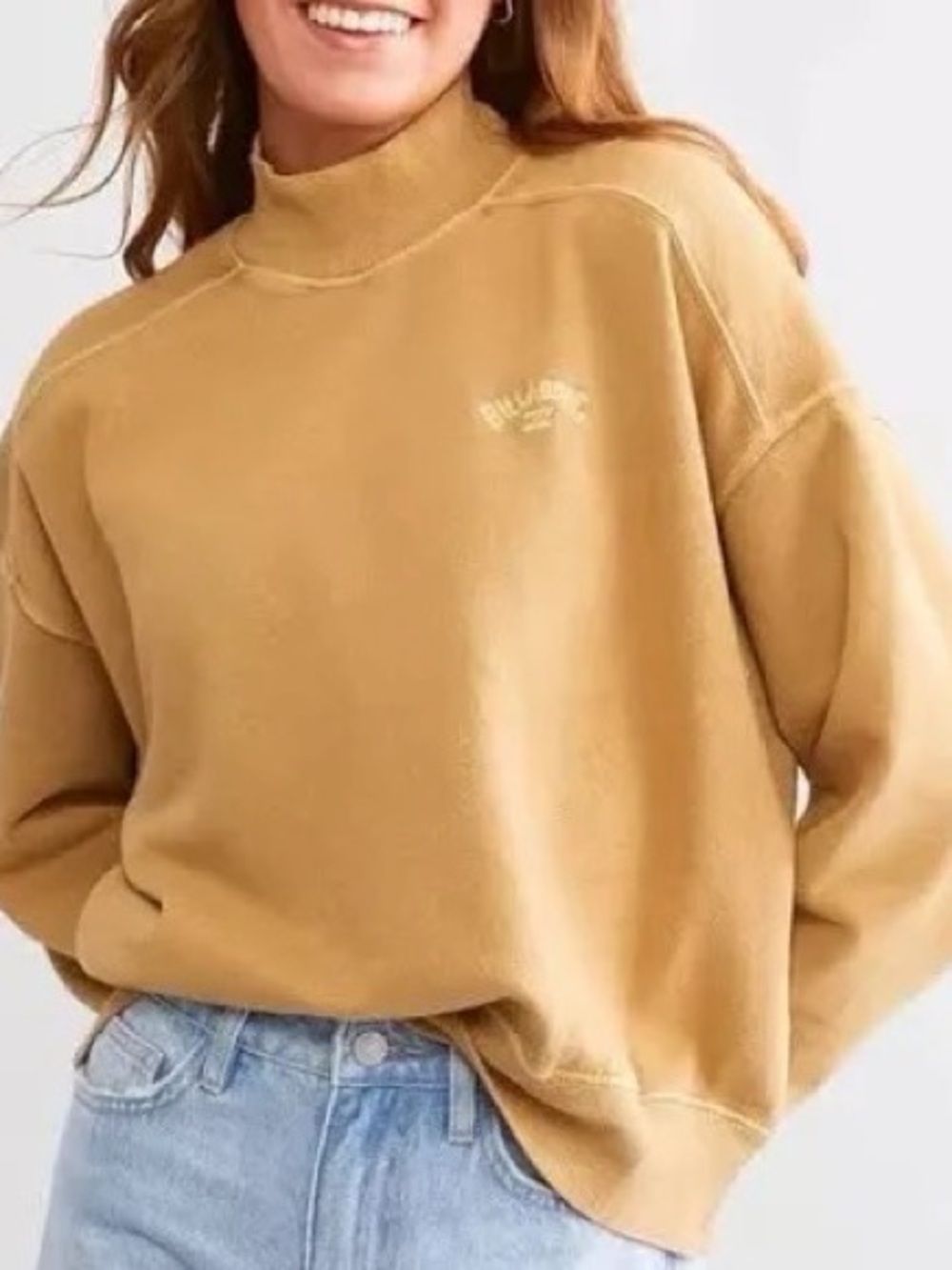 Billabong Camel/Tan Mock Neck Pullover Sweater